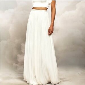 Catherine Deane Bridal Anika Skirt Size 6 White Designer Maxi Long Skirt